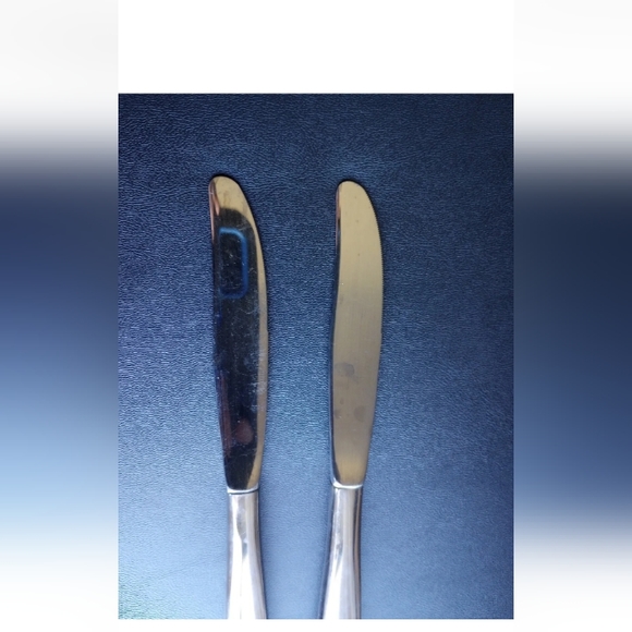 Oneida OUR ROSE Stainless 2 Dinner Knives SSS Scientific Glossy Flatware - Picture 5 of 7